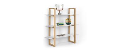 Barton: Dark Walnut | Shelves: White